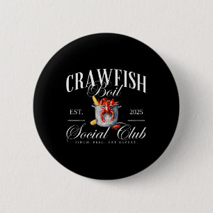 Chapa Redonda De 5 Cm Crawfish Boicot Social Club Cajun Seafood Festival