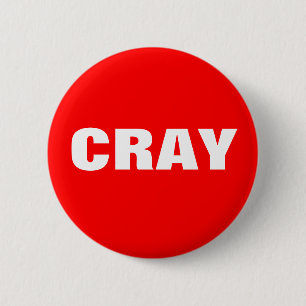 Chapa Redonda De 5 Cm Cray en rojo y blanco