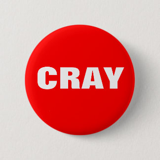 Chapa Redonda De 5 Cm Cray en rojo y blanco