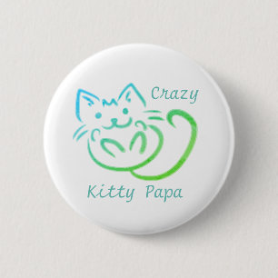 Chapa Redonda De 5 Cm Crazy Kitty Papa Cute Kitty Resumen