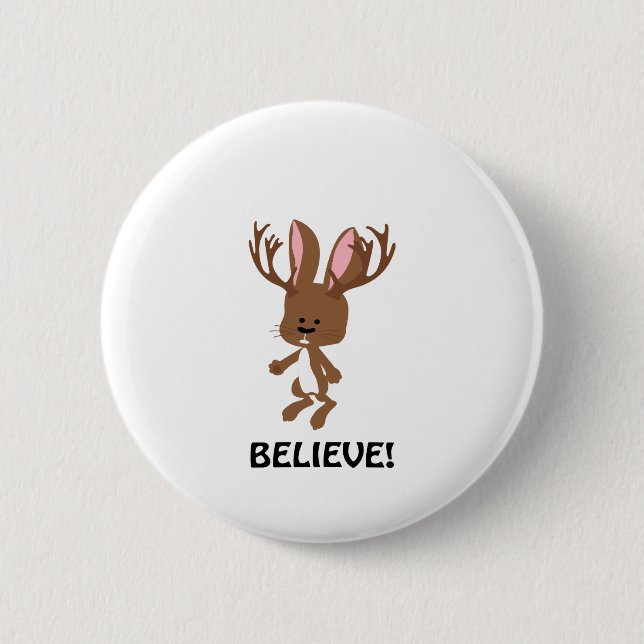 Chapa Redonda De 5 Cm ¡Crea! Jackalope lindo (Anverso)