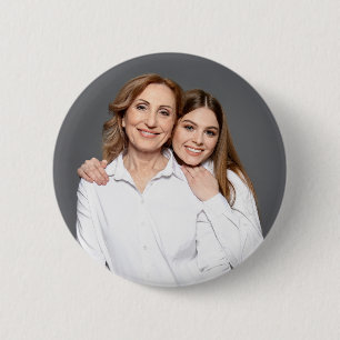 Chapa Redonda De 5 Cm Crea tu propia foto personalizada Mamá y Yo