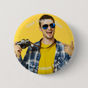 Chapa Redonda De 5 Cm Crea tu propia imagen personalizada de texto fotog