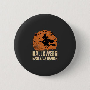 Chapa Redonda De 5 Cm Creador de béisbol de Halloween Gráfico de bruja v