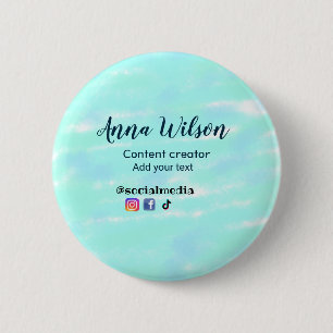 Chapa Redonda De 5 Cm Creador de contenido de medios sociales color verd