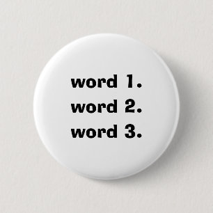 Chapa Redonda De 5 Cm Crear texto personalizado expresión simple de tres