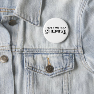 Chapa Redonda De 5 Cm Créeme, soy una química divertida, citas de químic