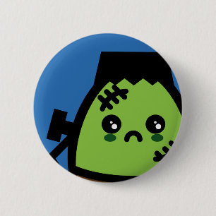 Chapa Redonda De 5 Cm Creepy Egg Frankenstein - Halloween