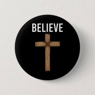 Chapa Redonda De 5 Cm Creer Jesús Cruz Cristiano Dios Fe Biblia Reli