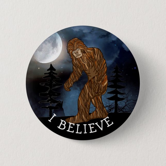 Chapa Redonda De 5 Cm Creo, Big Foot Sasquatch (Anverso)