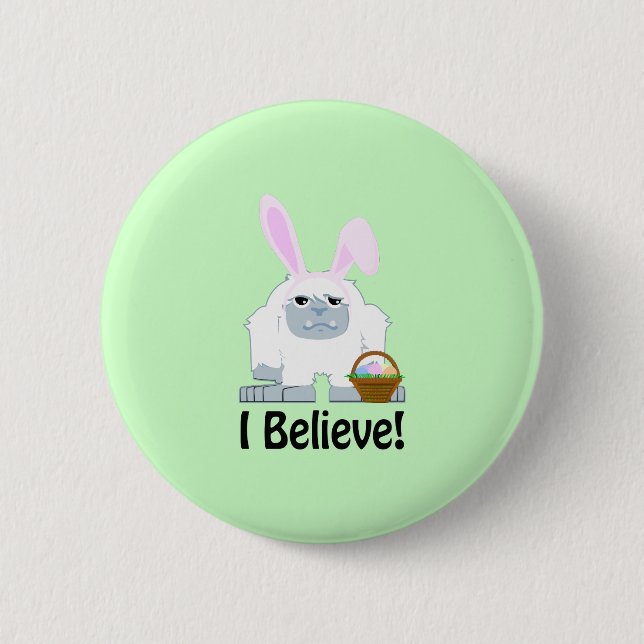 Chapa Redonda De 5 Cm ¡Creo! Easter Yeti (Anverso)