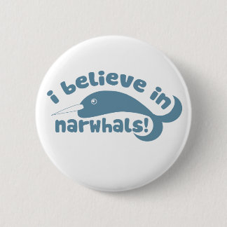 Chapa Redonda De 5 Cm Creo en Narwhals