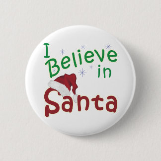Chapa Redonda De 5 Cm Creo en Santa Claus