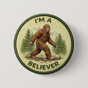 Chapa Redonda De 5 Cm Creyente de Bigfoot