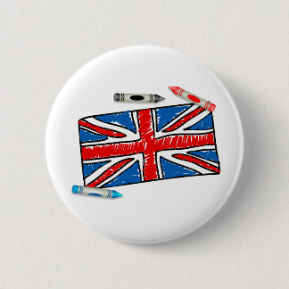 Chapa Redonda De 5 Cm Creyón Union Jack