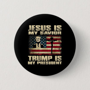 Chapa Redonda De 5 Cm Criminal Condenado Jesús Es Mi Salvador Trump Es M