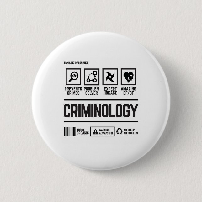 Chapa Redonda De 5 Cm criminología (Anverso)