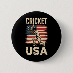 Chapa Redonda De 5 Cm Críquet América Americano Usa Jugador Hombres Muje