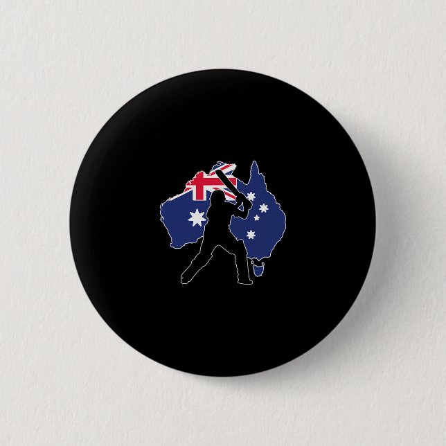 Chapa Redonda De 5 Cm Críquet Australia  (Anverso)