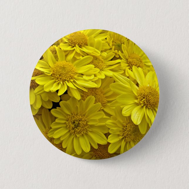 Chapa Redonda De 5 Cm Crisantemo Amarillo Sunshine (Anverso)