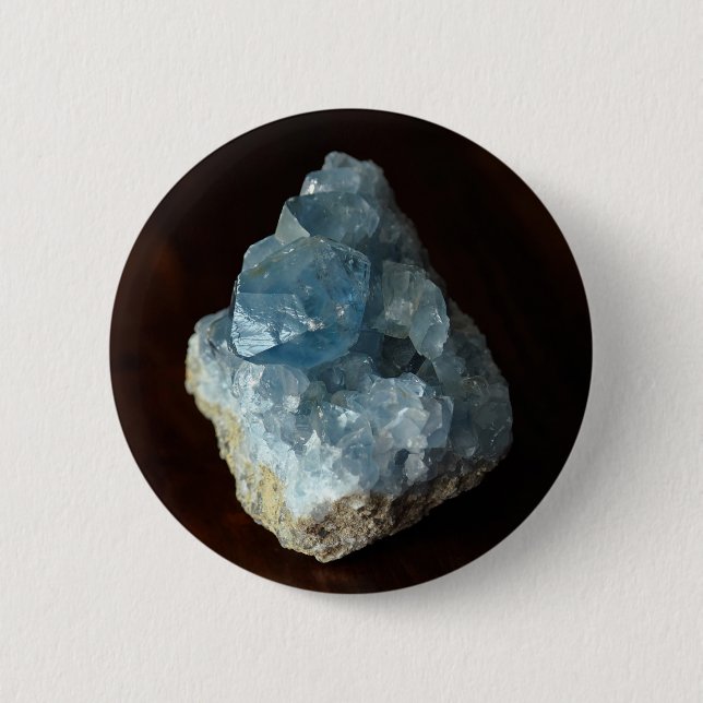 Chapa Redonda De 5 Cm Cristal celestial azul (Anverso)
