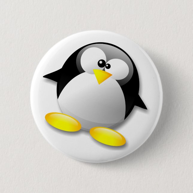 CHAPA REDONDA DE 5 CM CRISTAL DE LINUX TUX (Anverso)