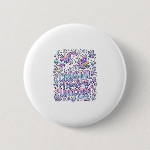Chapa Redonda De 5 Cm Cristal de Unicornio Sanación Regalo de Unicornio