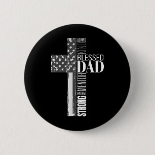 Chapa Redonda De 5 Cm Cristiano Bendito Padre Bandera Americana Fausto R