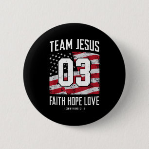 Chapa Redonda De 5 Cm Cristiano - Equipo Jesús 03 Fe Esperanza Amor 