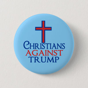 Chapa Redonda De 5 Cm Cristianos contra Trump