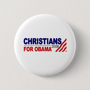 Chapa Redonda De 5 Cm Cristianos para Obama