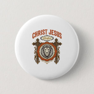 Chapa Redonda De 5 Cm Cristo Jesús Fe Vintage León