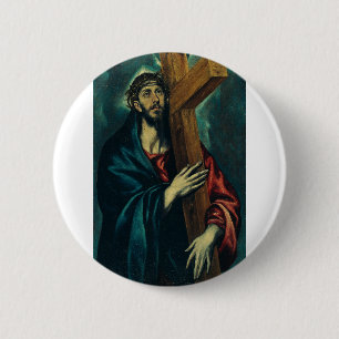 Chapa Redonda De 5 Cm Cristo llevando la cruz por El Greco