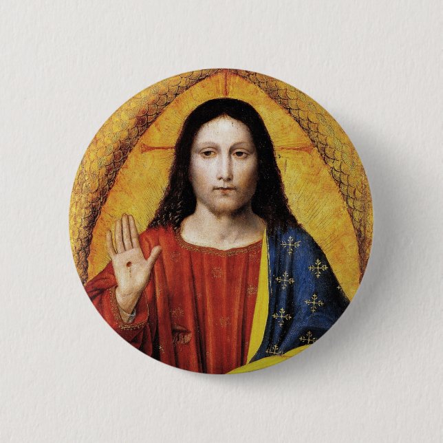 CHAPA REDONDA DE 5 CM CRISTO REY (Anverso)