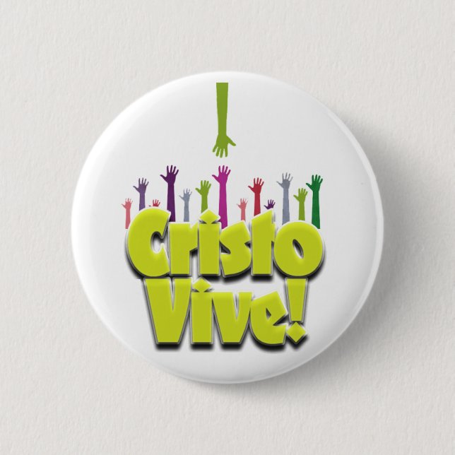 Chapa Redonda De 5 Cm Cristo Vive (2) (Anverso)