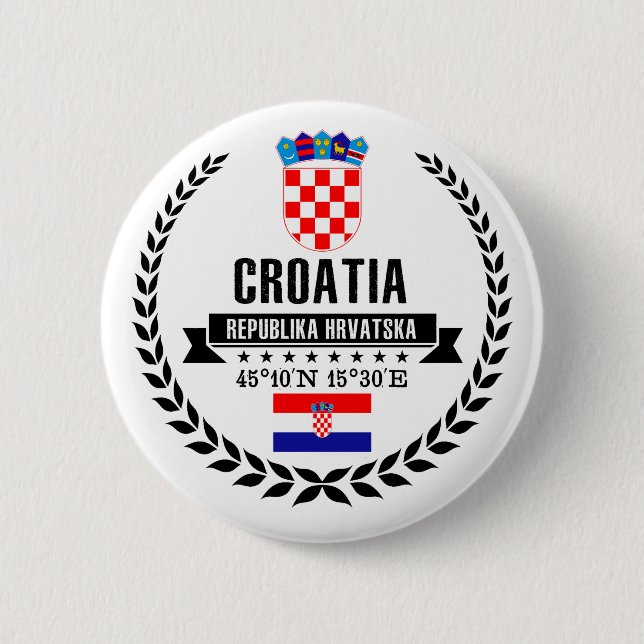 Chapa Redonda De 5 Cm Croacia (Anverso)