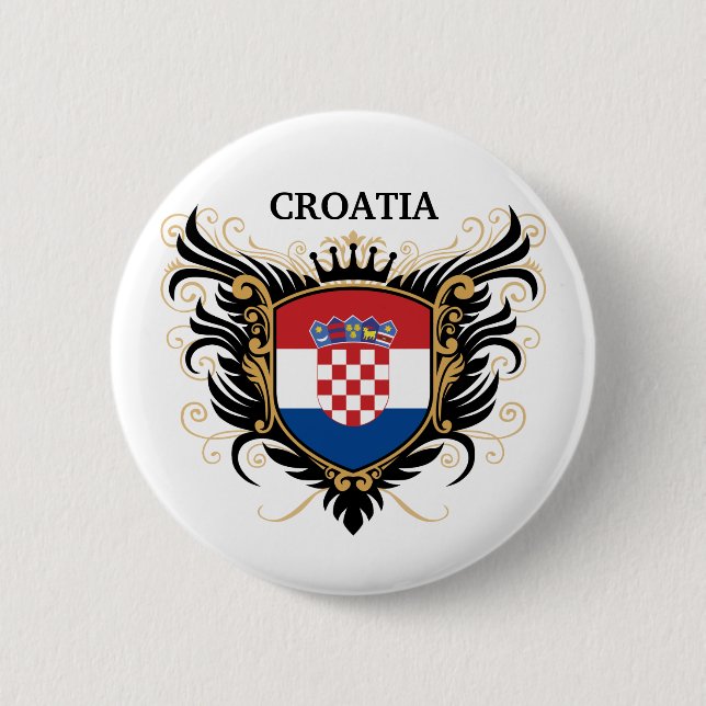 Chapa Redonda De 5 Cm Croacia [personalice] (Anverso)