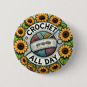 Chapa Redonda De 5 Cm Crochet All Day