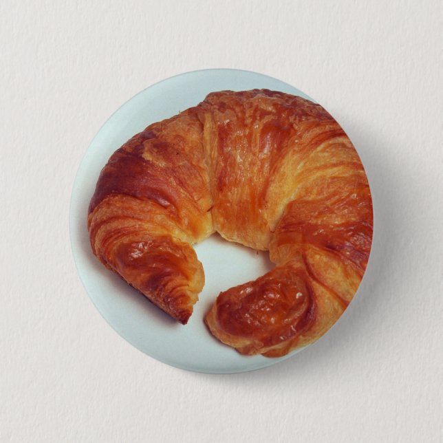 Chapa Redonda De 5 Cm Croissant delicioso (Anverso)