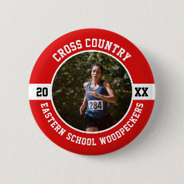 Chapa Redonda De 5 Cm Cross Country Runner Running XC Sports Team Custom