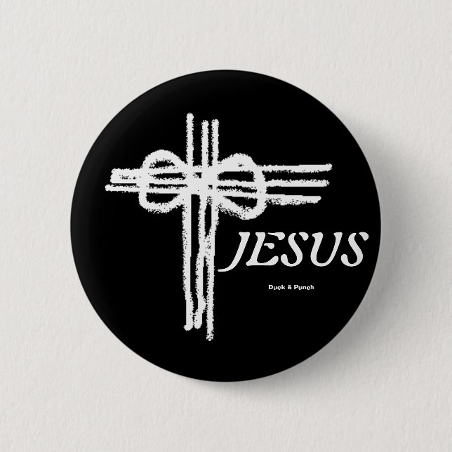 Chapa Redonda De 5 Cm Cross/JESUS eterno (Anverso)