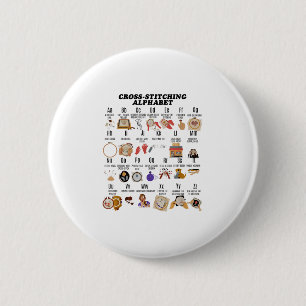 Chapa Redonda De 5 Cm Cross Stitling Alphabet Funny Cross Stitch Lover