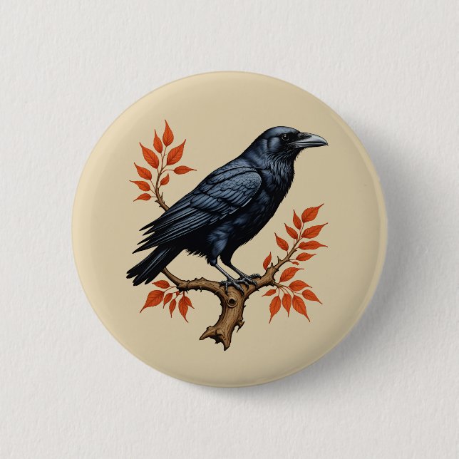 Chapa Redonda De 5 Cm Crow (Anverso)