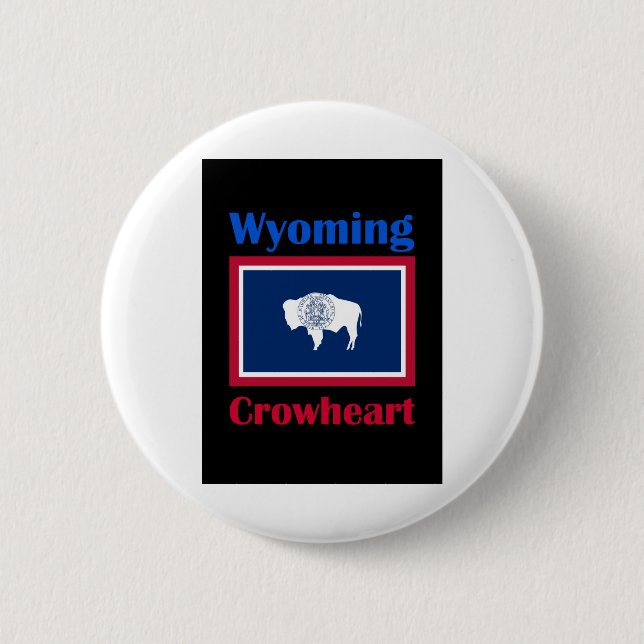 Chapa Redonda De 5 Cm Crowheart Wyoming (Anverso)