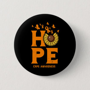 Chapa Redonda De 5 Cm Crps Naranja Hope Vintage Sunflower Awareness