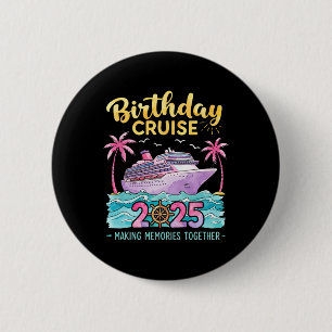 Chapa Redonda De 5 Cm Crucero de Cumpleaños 2025 Creando Recuerdos Junto