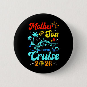 Chapa Redonda De 5 Cm Crucero de madre e hijo 2026 Viaje familiar a jueg