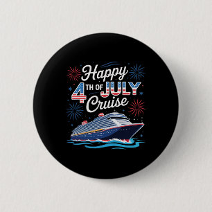 Chapa Redonda De 5 Cm Crucero Feliz 4 de Julio Patriótico Familiar Combi