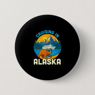 Chapa Redonda De 5 Cm Crucero por Alaska 2025 Diseño Divertido Niños Niñ