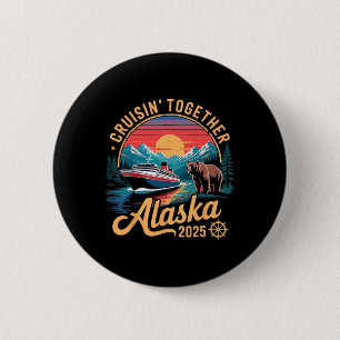 Chapa Redonda De 5 Cm Crucero por Alaska 2025 Familia Amigos y Grupo coi